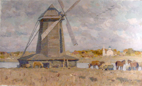 Landscape with a Mill by Alexander Danilichev