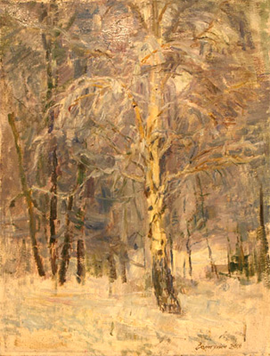 Birch Under the Snow by Ivan Zolotuhin