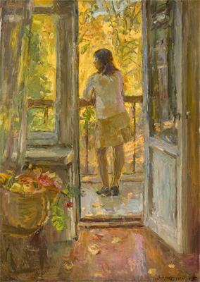 On the Balcony by Ivan Zolotuhin