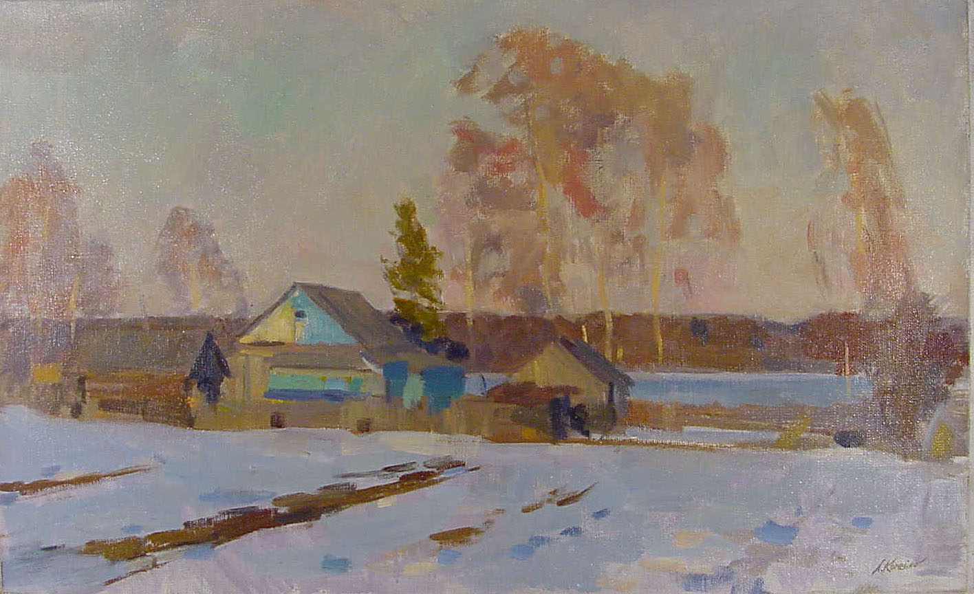Village Lunevo Near the Volga by Alexander Kopeyko
