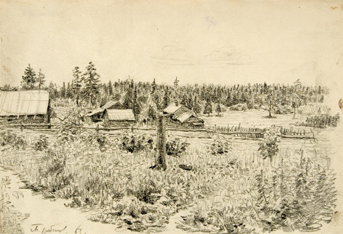 Village Landscape by Mikhail N. Grebyekov