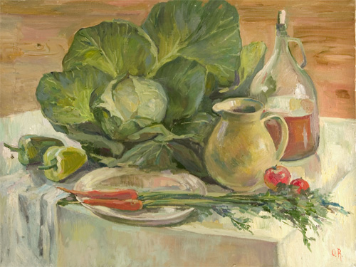 Still Life With Fresh Vegetables by  Olga Belakovskaya