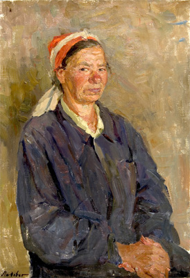 Study of Vegetable Seller A.A. Rachmanovskaya (a c by Olga Ludevig