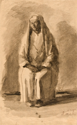 Portrait of Old Woman by Olga Ludevig