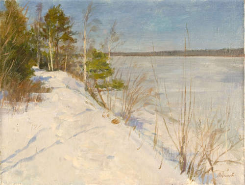 Shore of Volga in Spring by Marina Rubanova