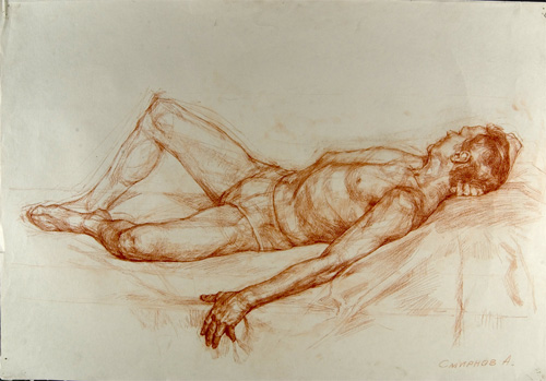 A Male Model Laying by Andrei Smirnov
