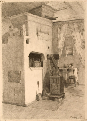 Interior Beside the Wood Stove by Tsvetlana Smirnova