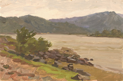 Lake in the Mountains by Valeri B. Skuridin