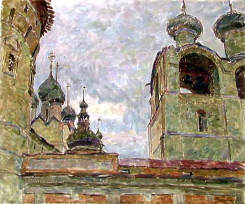 Monastery in Rostov by Vyacheslav Zabelin
