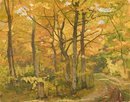 Autumn in the Forest Near the Town of Zvenidgorad by Nikolai Sergeyev