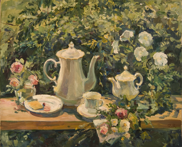 Still Life with White Dishes by  Olga Belakovskaya