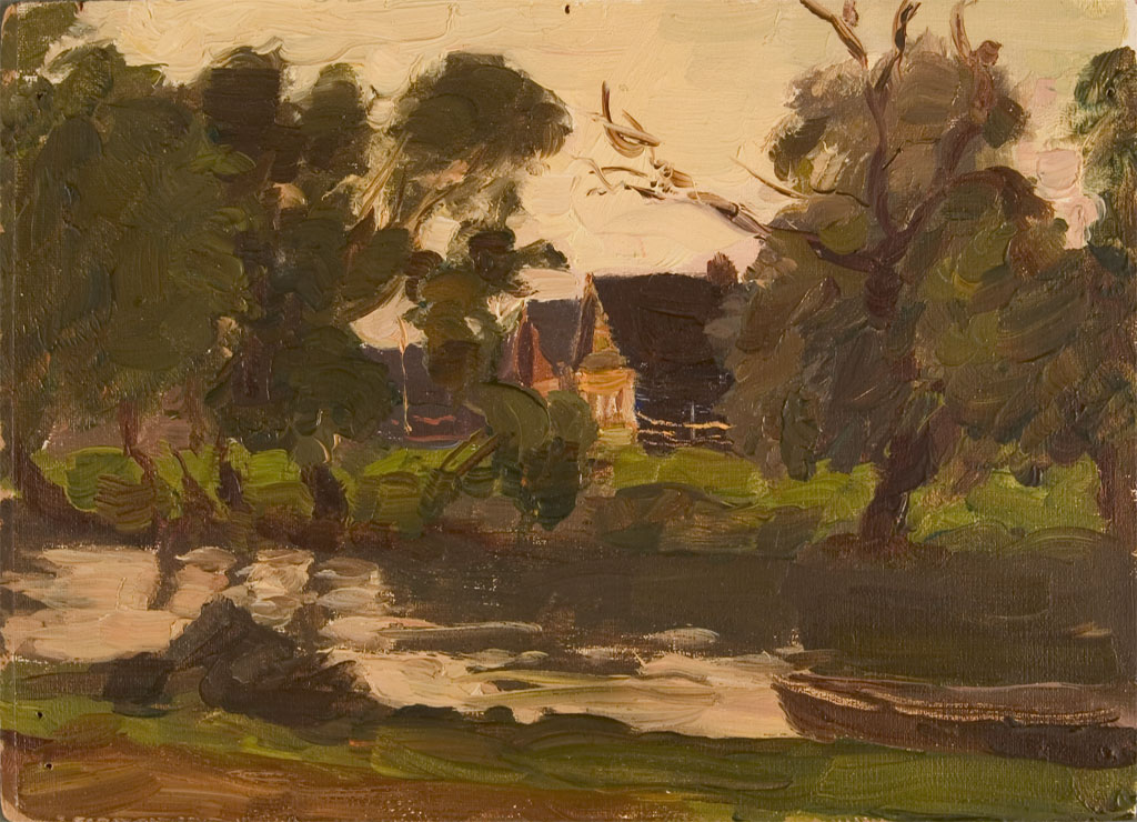 Evening on the River Trubearji in Pereslavel by Valeri B. Skuridin