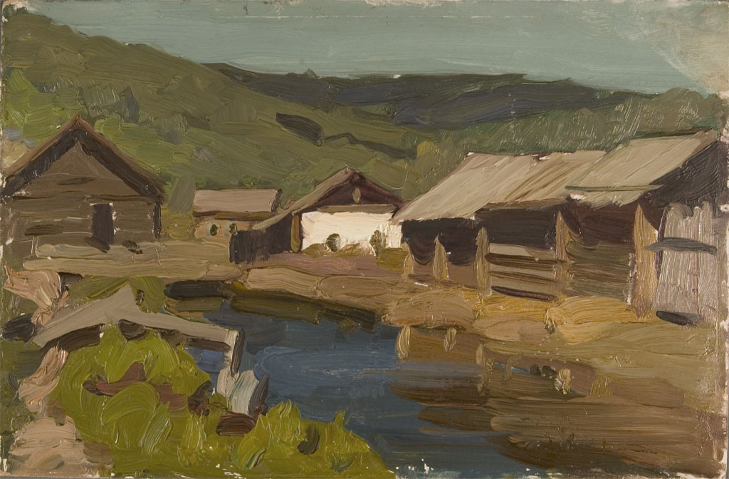 Siberian Village by Valeri B. Skuridin