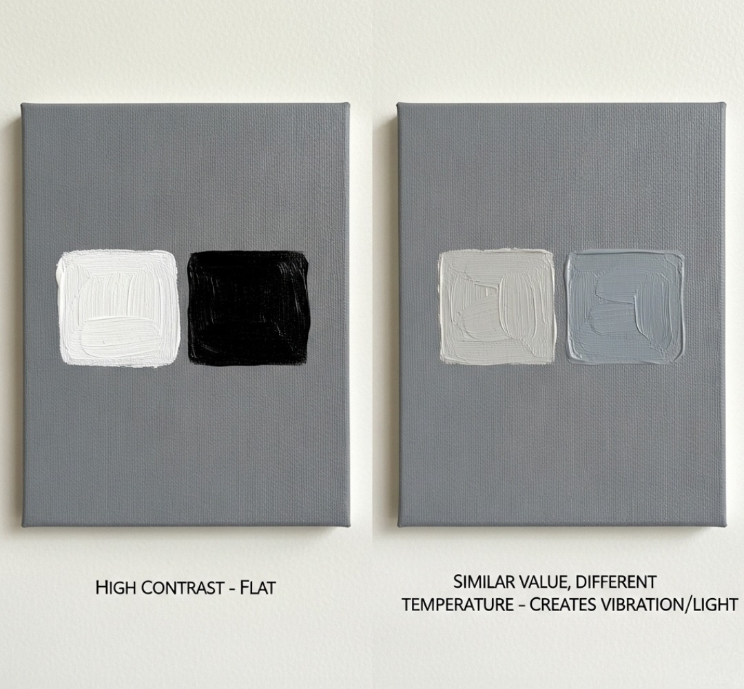 two paint palettes for light example